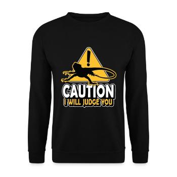 Dragon barbu Attention Je vous jugerai reptiles - Sweat-shirt Unisexe - noir - Devant - Alina (178cm) & Michal (187cm)