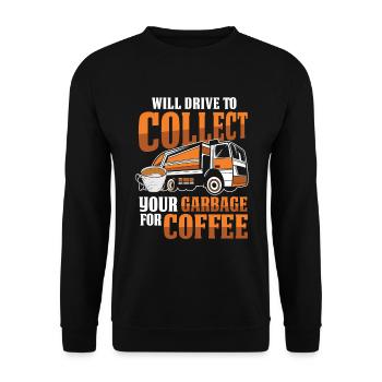 Camionneur Camionneur Camionneur Camion Chauffeur Café - Sweat-shirt Unisexe - noir - Devant - Alina (178cm) & Michal (187cm)