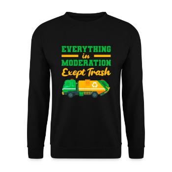 Camionneur Camionneur Camionneur Camionneur Ordures - Sweat-shirt Unisexe - noir - Devant - Alina (178cm) & Michal (187cm)