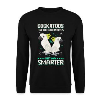 Cockatoo Perroquets Cacatoès Cadeau des propriétaires d’oiseaux - Sweat-shirt Unisexe - noir - Devant - Alina (178cm) & Michal (187cm)