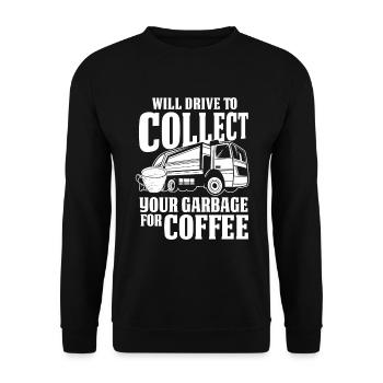 Camionneur Camionneur Camionneur Camion Chauffeur Café - Sweat-shirt Unisexe - noir - Devant - Alina (178cm) & Michal (187cm)