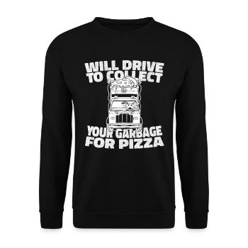 Camionneur Camionneur Camionneur Camionneur Pizza - Sweat-shirt Unisexe - noir - Devant - Alina (178cm) & Michal (187cm)