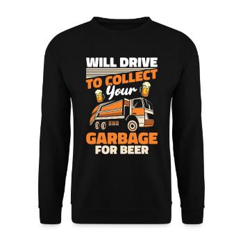Camionneur Camionneur Camionneur Chauffeur Bière - Sweat-shirt Unisexe - noir - Devant - Alina (178cm) & Michal (187cm)