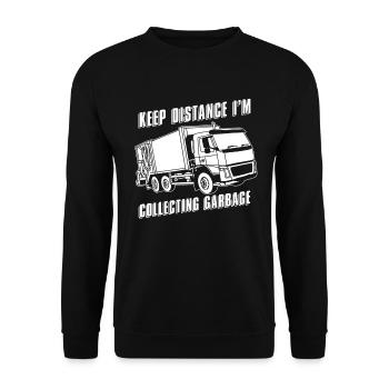 Lkw Fahrer Trucker Lastwagenfahrer Kollektor - Unisex Pullover - Schwarz - Vorne - Alina (178cm) & Michal (187cm)