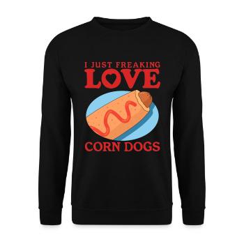 Corn Dog Corndog Corndogs Corn Dogs Corn Dogs Cadeau - Sweat-shirt Unisexe - noir - Devant - Alina (178cm) & Michal (187cm)