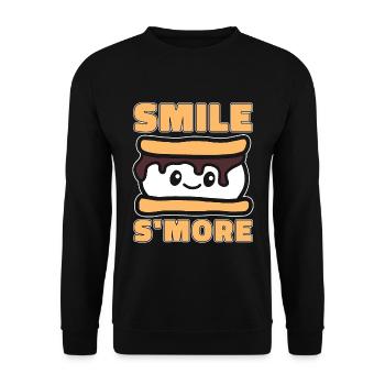 S'mores Smile S'more Loves Roasting Marshmallows - Unisex Pullover - Schwarz - Vorne - Alina (178cm) & Michal (187cm)