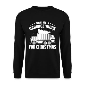 Lkw Fahrer Trucker Lastwagenfahrer Weihnachten - Unisex Pullover - Schwarz - Vorne - Alina (178cm) & Michal (187cm)