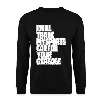 Camionneur Camionneur Camionneur Camionneur Camion à ordures - Sweat-shirt Unisexe - noir - Devant - Alina (178cm) & Michal (187cm)