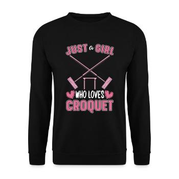 Croquet Just A Girl Who Loves Croquet Outdoor Game - Unisex Sweatshirt - black - Front - Alina (178cm) & Michal (187cm)