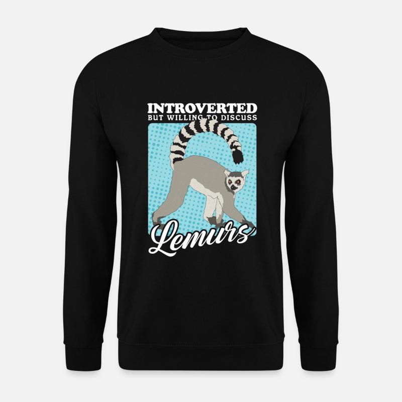Lemur Katta Lemure Ringelschwanz Lemuren Geschenk - Unisex Pullover - Schwarz