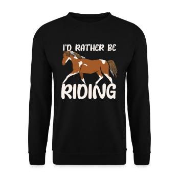 Horse Equestrian Cool Endurance Riding - Unisex Sweatshirt - black - Front - Alina (178cm) & Michal (187cm)