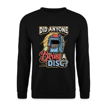 Flying Disc Quelqu’un a-t-il apporté un disque Frisbee Golf - Sweat-shirt Unisexe - noir - Devant - Alina (178cm) & Michal (187cm)
