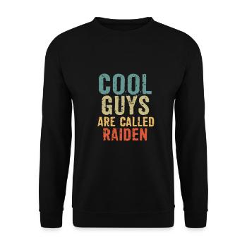 Cool guys are called raiden - Unisex Pullover - Schwarz - Vorne - Alina (178cm) & Michal (187cm)