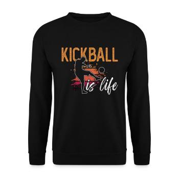Kickball Is Life Kickball Tournament Kickballer - Unisex Pullover - Schwarz - Vorne - Alina (178cm) & Michal (187cm)