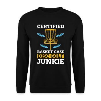 Disc Golf Certified Basket Case Disc Frisbee Golf - Unisex Sweatshirt - black - Front - Alina (178cm) & Michal (187cm)
