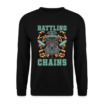 Disc Golf Rattling Chains Ultimate Frisbee Golfer - Unisex Sweatshirt - black - Front - Alina (178cm) & Michal (187cm)