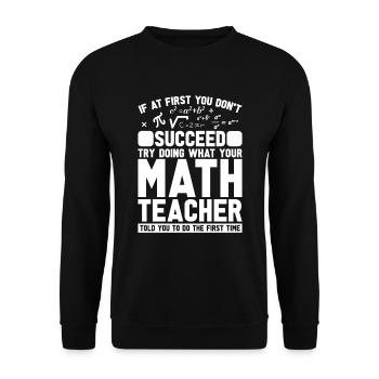 Math Teacher Math Teacher Sarcastic - Unisex Sweatshirt - black - Front - Alina (178cm) & Michal (187cm)
