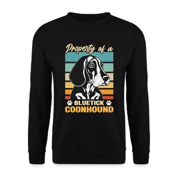 Coonhound Propriété De Bluetick Retro Dog Breed - Sweat-shirt Unisexe - noir - Devant - Alina (178cm) & Michal (187cm)