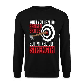 Target Sports When You Have No Ranged Darts Boards - Unisex Pullover - Schwarz - Vorne - Alina (178cm) & Michal (187cm)