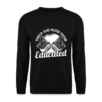 Professeur de mathématiques Professeur de mathématiques Tatouage - Sweat-shirt Unisexe - noir - Devant - Alina (178cm) & Michal (187cm)