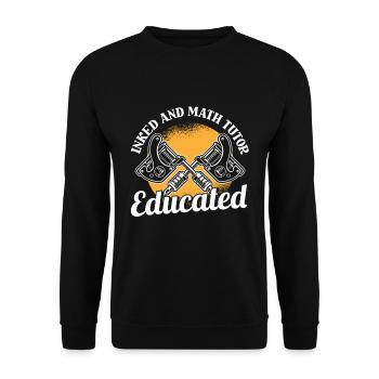 Math Teacher Math Teacher Tattoo - Unisex Sweatshirt - black - Front - Alina (178cm) & Michal (187cm)