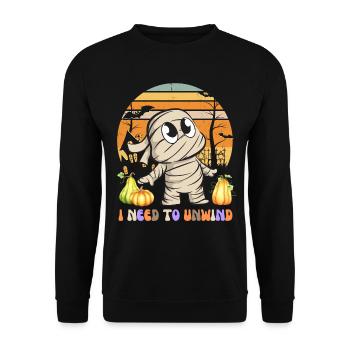 i NEED TO UNWIND - Unisex Sweatshirt - black - Front - Alina (178cm) & Michal (187cm)
