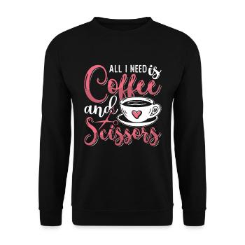Cosmetology All I Need Is Coffee And Hairstyling - Unisex Sweatshirt - black - Front - Alina (178cm) & Michal (187cm)