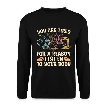 Massothérapeute Vous êtes fatigué pour un chiropraticien - Sweat-shirt Unisexe - noir - Devant - Alina (178cm) & Michal (187cm)