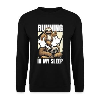 Sloth Funny Sloth Running - Unisex Sweatshirt - black - Front - Alina (178cm) & Michal (187cm)