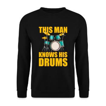 Schlagzeug Drummer Schlagzeuger Cool - Unisex Pullover - Schwarz - Vorne - Alina (178cm) & Michal (187cm)