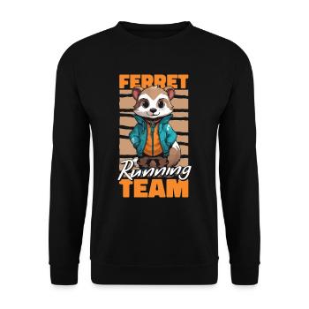 Ferret polecat running - Unisex Sweatshirt - black - Front - Alina (178cm) & Michal (187cm)