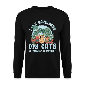 Hobby Gardener Garden Cute Garden Cat - Sweat-shirt Unisexe - noir - Devant - Alina (178cm) & Michal (187cm)