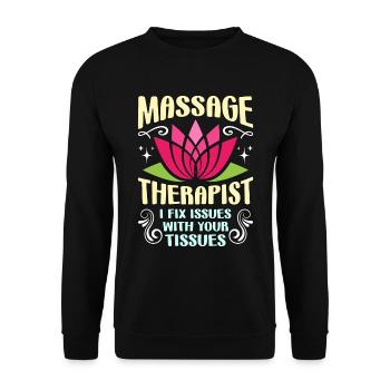 Massothérapeute Je résous les problèmes de physiothérapie - Sweat-shirt Unisexe - noir - Devant - Alina (178cm) & Michal (187cm)