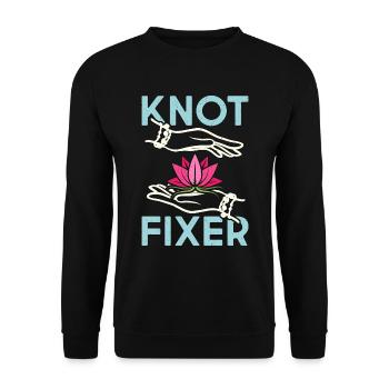 Massage Therapist Knot Fixer Chiropractor Masseuse - Unisex Sweatshirt - black - Front - Alina (178cm) & Michal (187cm)