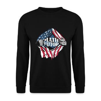 Mathelehrer Mathe Lehrer US Flagge Math Tutor - Unisex Pullover - Schwarz - Vorne - Alina (178cm) & Michal (187cm)
