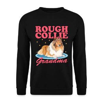 Collie Granny Rough Collies Longhair Collie Gift - Unisex Sweatshirt - black - Front - Alina (178cm) & Michal (187cm)