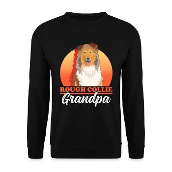 Collie Grandpa Longhair Collie Rough Collies Gift - Unisex Sweatshirt - black - Front - Alina (178cm) & Michal (187cm)