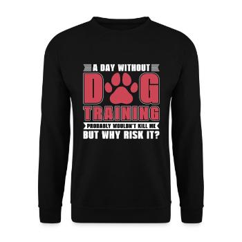Service Dog Trainer A Day Without Service Dog - Unisex Pullover - Schwarz - Vorne - Alina (178cm) & Michal (187cm)