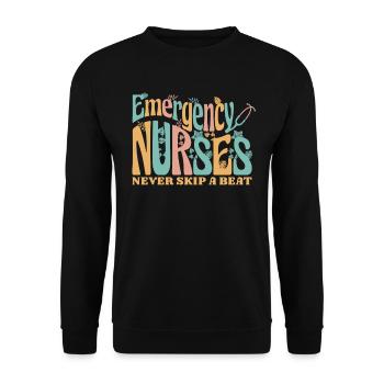 Krankenschwester Notfall - Unisex Pullover - Schwarz - Vorne - Alina (178cm) & Michal (187cm)