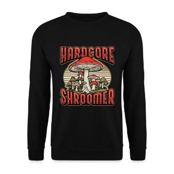 Mushroom Hunting Hardcore Shroomer Mushroom Picker - Unisex Sweatshirt - black - Front - Alina (178cm) & Michal (187cm)