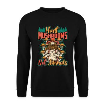 Chasse aux champignons Chasser les champignons pas les animaux Morilles - Sweat-shirt Unisexe - noir - Devant - Alina (178cm) & Michal (187cm)