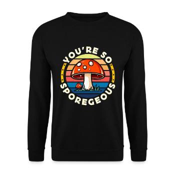 Mushroom Hunting You're Sporegeous Mushroom Picker - Unisex Sweatshirt - black - Front - Alina (178cm) & Michal (187cm)