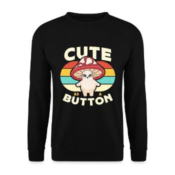 Mushroom Hunting Cute As A Button Retro Mycologist - Unisex Sweatshirt - black - Front - Alina (178cm) & Michal (187cm)