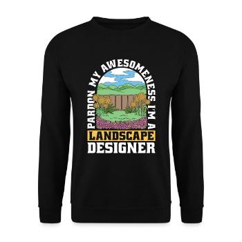 Landscaper Pardon My Awesomeness I'm A Lawn Mower - Unisex Pullover - Schwarz - Vorne - Alina (178cm) & Michal (187cm)