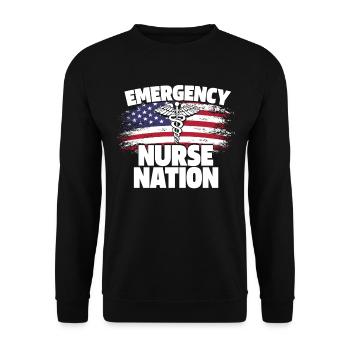 Krankenschwester US Flagge - Unisex Pullover - Schwarz - Vorne - Alina (178cm) & Michal (187cm)