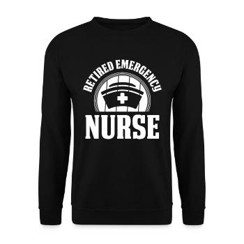 Krankenschwester Im Ruhestand - Unisex Pullover - Schwarz - Vorne - Alina (178cm) & Michal (187cm)