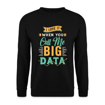 Data Mining I Love It When You Call Me Programmer - Unisex Pullover - Schwarz - Vorne - Alina (178cm) & Michal (187cm)