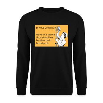 Krankenschwester Witzig Notfall Krankenschwester - Unisex Pullover - Schwarz - Vorne - Alina (178cm) & Michal (187cm)