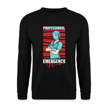 Infirmière professionnelle - Sweat-shirt Unisexe - noir - Devant - Alina (178cm) & Michal (187cm)