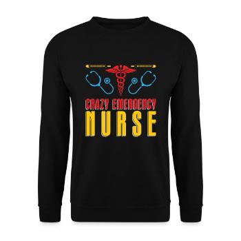 Krankenschwester Verrückt - Unisex Pullover - Schwarz - Vorne - Alina (178cm) & Michal (187cm)